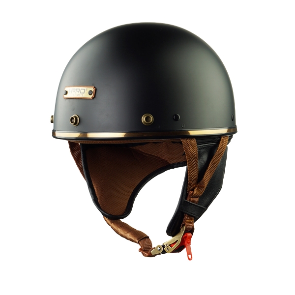 Mũ bảo hiểm nửa đầu HP PUG V1 – Màu Đen Nhám, Viền Da Sang Trọng, Chính Hãng HP Helmets