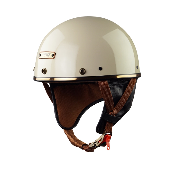 Mũ bảo hiểm nửa đầu HP PUG V1 – Màu Kem Bóng, Viền Da Cao Cấp, Chính Hãng HP Helmets