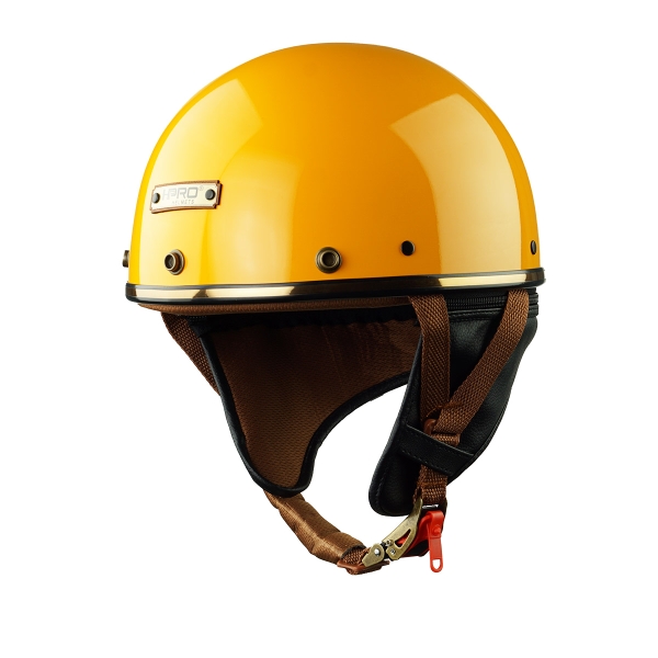 Mũ bảo hiểm nửa đầu HP PUG V1 – Màu Vàng Cam Bóng, Viền Da Cao Cấp, Chính Hãng HP Helmets