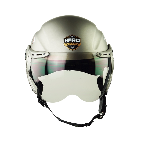 Mũ Bảo Hiểm Nửa Đầu Có Kính HP01K Màu Xám Titanium Nhám – Chính Hãng – Freesize 55–60cm