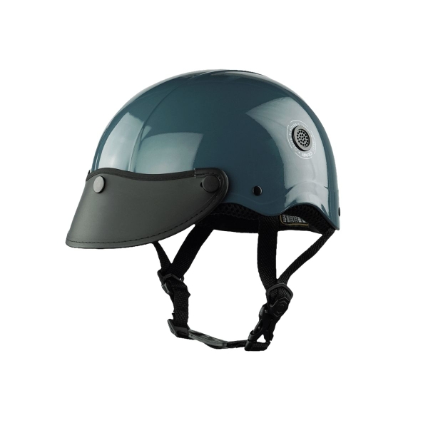 Mũ Bảo Hiểm Nửa Đầu HP02B Xanh Xi Măng Bóng – Chính Hãng HPPRO, Có Lưỡi Trai Đen