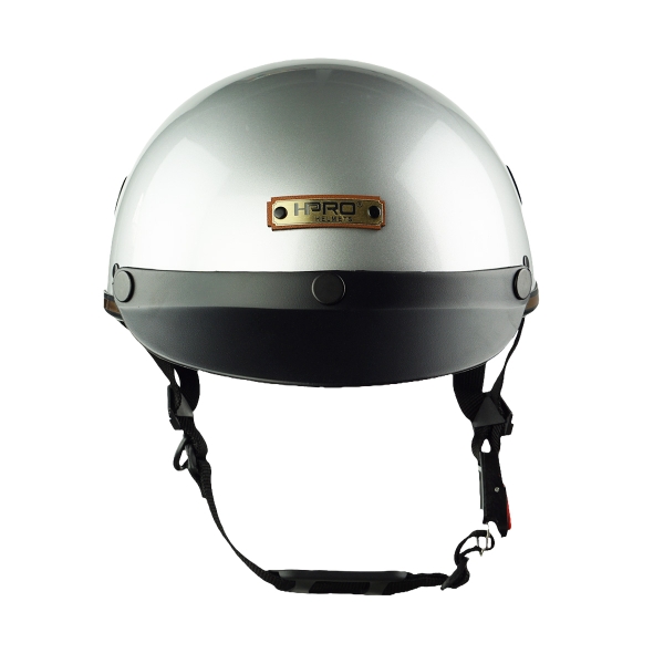 Mũ Bảo Hiểm Nửa Đầu HPPRO HP03 – Màu Bạc Bóng, Chính Hãng – Free Size 54–58cm