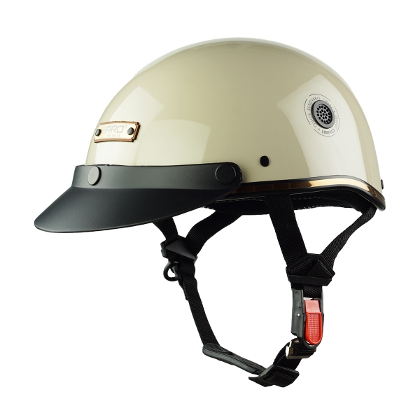 Mũ Bảo Hiểm Nửa Đầu HPRO HP03 – Màu Kem Bóng – Chuẩn Quatest, Dáng Đẹp, Đội Êm