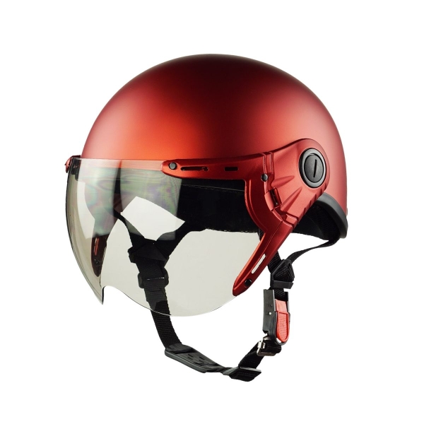 Mũ Bảo Hiểm 1/2 Đầu HPPRO HP03K – Màu Đỏ Đô – Kính Ngoài, Chuẩn Quatest 2