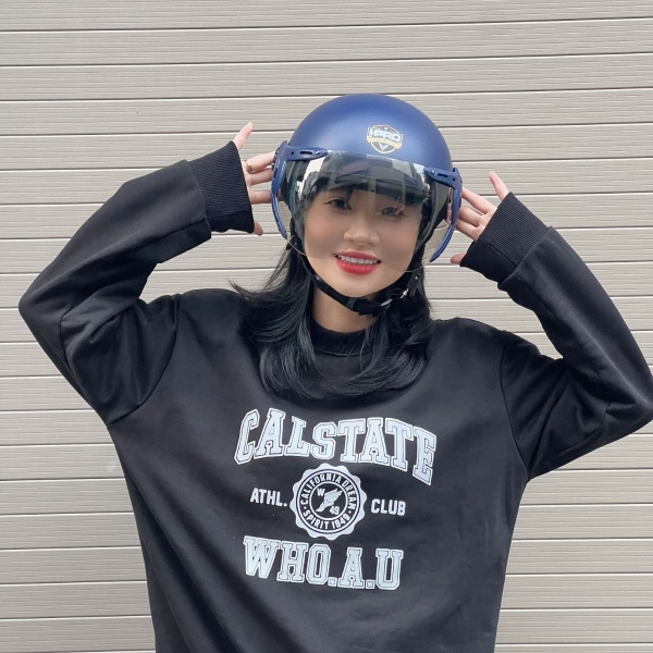 Mũ Bảo Hiểm 1/2 Đầu HPPRO HP03K – Màu Xanh Navy Nhám – Kính Ngoài, Chuẩn Quatest 2