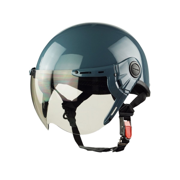 Mũ Bảo Hiểm 1/2 Đầu HPPRO HP03K – Màu Xanh Xi Măng Bóng – Kính Ngoài, Chuẩn Quatest 2