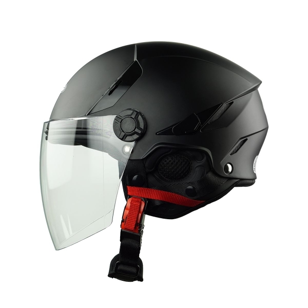 Mũ Bảo Hiểm 1/2 Đầu KLT K6 Tiger – Màu Đen Nhám, Chính Hãng KLT Helmet