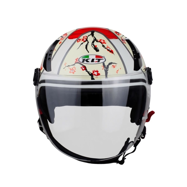 Mũ bảo hiểm KLT K6 Tiger Jet – Tem Sakura, kính chắn gió trong suốt, đạt chuẩn Quatest 2