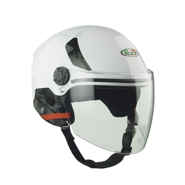 Mũ Bảo Hiểm 1/2 Đầu KLT K6 Tiger – Màu Trắng Bóng, Chính Hãng KLT Helmet