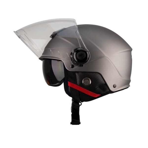 Mũ Bảo Hiểm Nửa Đầu 2 Kính Royal M289 – Màu Xám Titanium, Kính Âm Chống Chói, Chính Hãng Royal Helmet