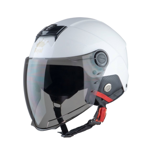 Mũ Bảo Hiểm Nửa Đầu 2 Kính Royal M289 – Màu Trắng Bóng, Nhựa ABS Nguyên Sinh, Kính Âm Chống Chói