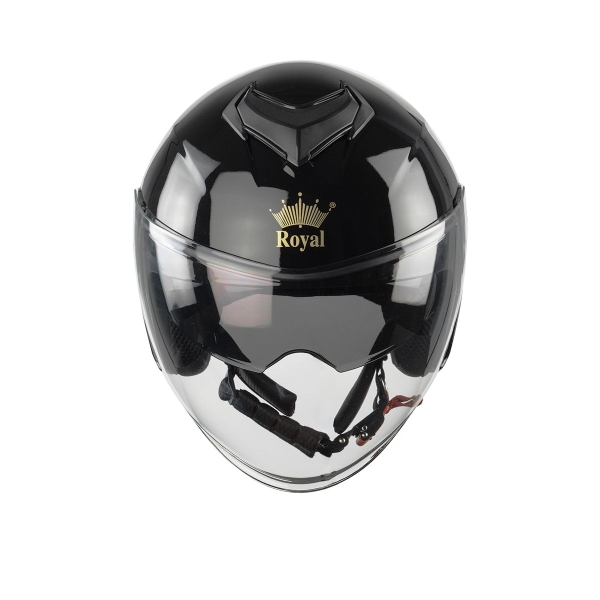 Mũ bảo hiểm 3/4 Royal M789 2 kính – Màu đen bóng, chính hãng Royal Helmet