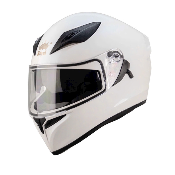 Mũ Bảo Hiểm Fullface Royal M138B 2 Kính – Màu Trắng Bóng, Chính Hãng Royal Helmel
