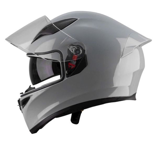 Mũ Bảo Hiểm Fullface Royal M138B 2 Kính – Màu Xám Xi Măng Bóng, Chính Hãng Royal Helmet