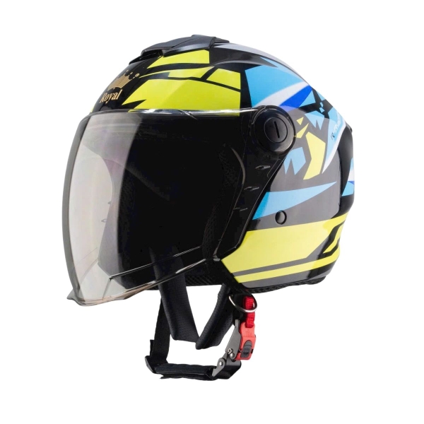Mũ bảo hiểm 3/4 đầu Royal XH01 tem Racing đen xanh – Chính hãng, chuẩn CR Việt Nam, Freeship toàn quốc