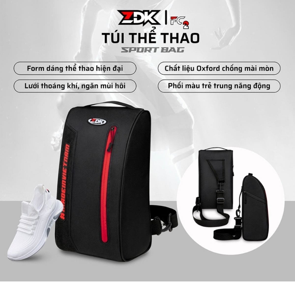 Túi Thể Thao ZDK FC2 Chính Hãng – Đa năng, Form Đứng, Thoáng Khí, Dung Tích 10L