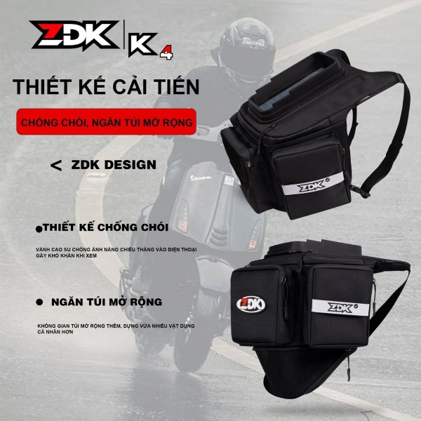 Túi Treo Đầu Xe Máy ZDK K4 – Tặng Kèm Bọc Chống Nước ZDK Chính Hãng