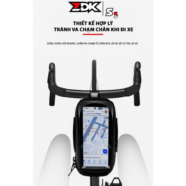 Túi Treo Xe Đạp ZDK S5 Chính Hãng – Da PU Kháng Nước 100%, Màn Cảm Ứng 6.8 Inch, Thiết Kế Thể Thao Sang Trọng