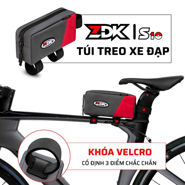 Túi Treo Xe Đạp ZDK S10 Chính Hãng | Vải Oxford Kháng Nước, Thiết Kế Thể Thao Gọn Nhẹ