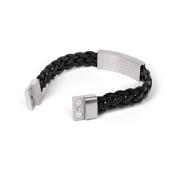 Vòng tay da - Đen (Zhen Shan Ren Wondrous Words Leather Bracelet- XL)