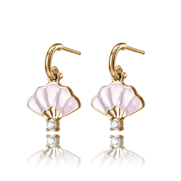 Khuyên tai - Hồng (Floral Fan Dangle) - Hồng