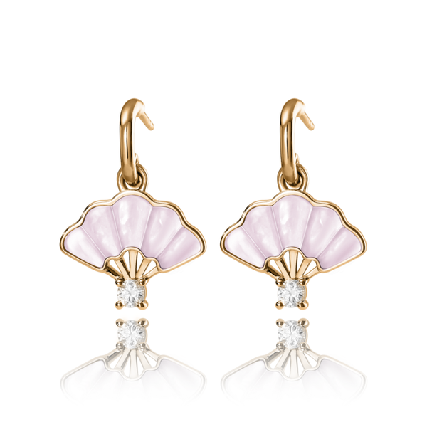 Khuyên tai - Hồng (Floral Fan Dangle) - Hồng