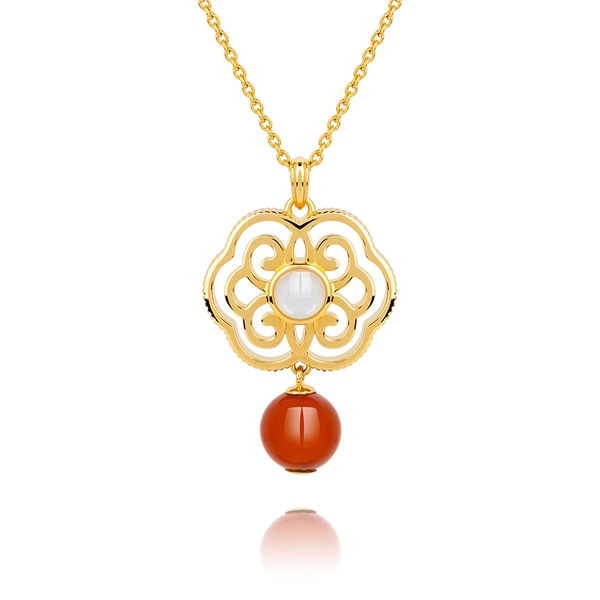 Dây chuyền - Cam (Blissful Ruyi-Carnelian)