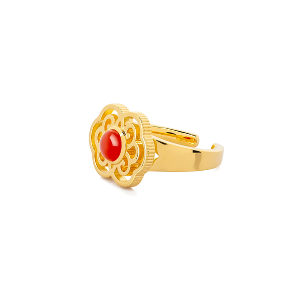 Nhẫn (Blissful Ruyi with Carnelian) - Cam - 6/7