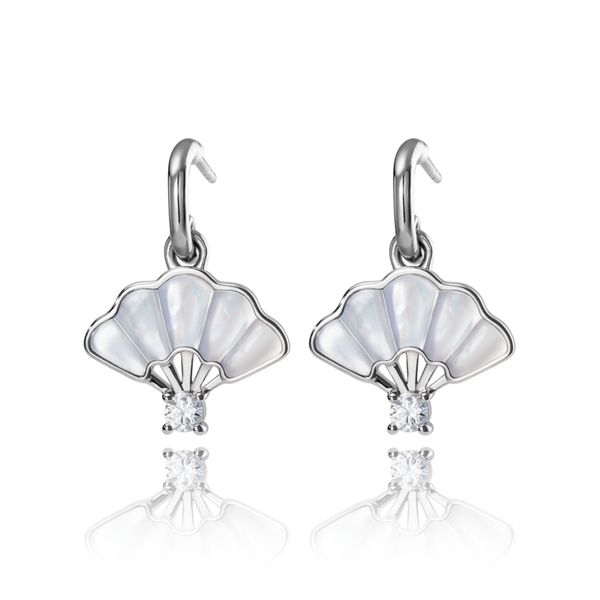 Khuyên tai - (Floral Fan Dangle) - Trắng