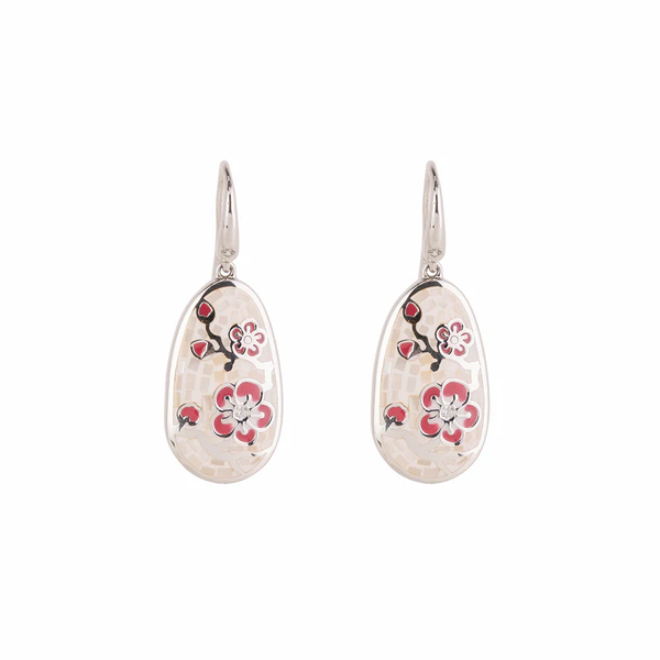 Khuyên tai - Màu bạc (Plum Blossom Mosaic Mother of Pearl)