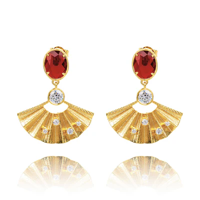 Khuyên tai Radiant Fan Earrings Ruby