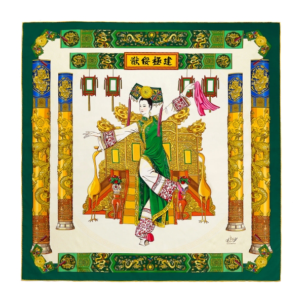 Khăn lụa vuông 90 (Manchurian Elegance)