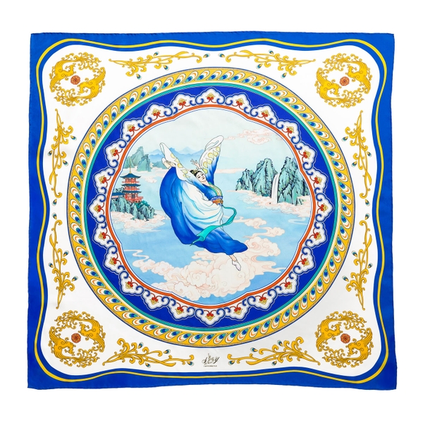 Khăn lụa vuông 90 (Phoenix of the Sapphire World)