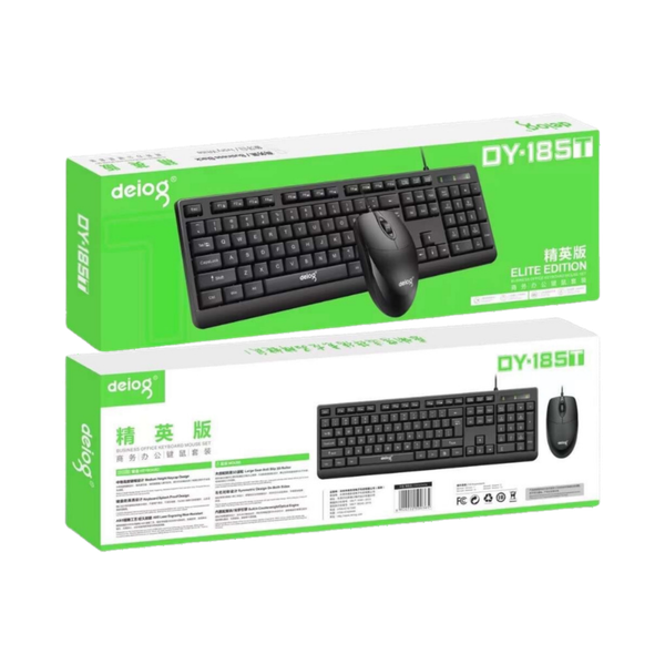 Combo bàn phím chuột văn phòng DEIOG DY-815T hàng chính hãng công thái học 1000DPI