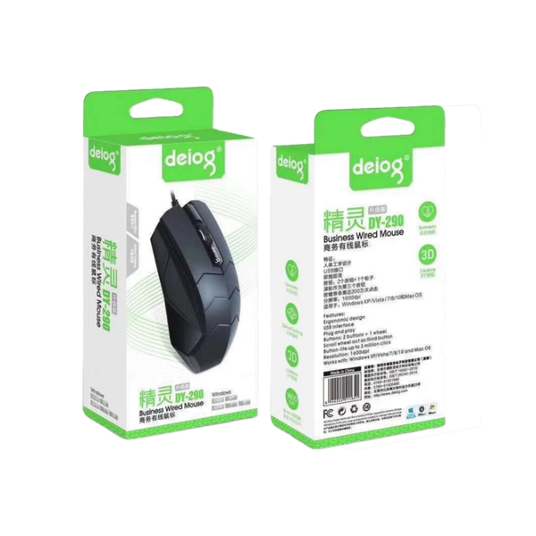 Chuột văn phòng chính hãng DEIOG DY-290 DPI công thái học làm việc chơi game dành cho laptop pc