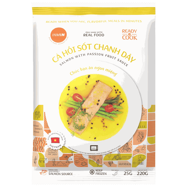 Inmin - Cá hồi sốt Chanh dây 220g