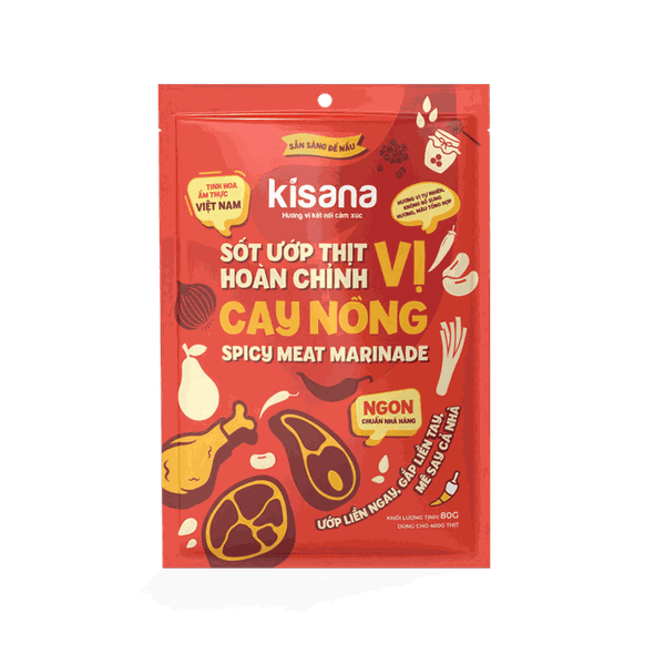 Kisana - Sốt ướp thịt hoàn chỉnh - Vị cay nồng 80g