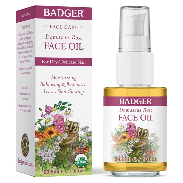 Dầu Dưỡng Da Hương Hoa Hồng Hữu Cơ Badger Damascus Rose Face Oil