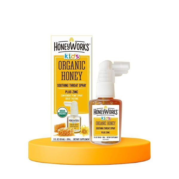 Xịt Họng Giảm Ho Từ Mật Ong Hữu Cơ HoneyWorks Kids Spray