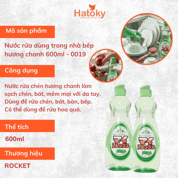 Nước rửa chén, bát hương chanh 600ml