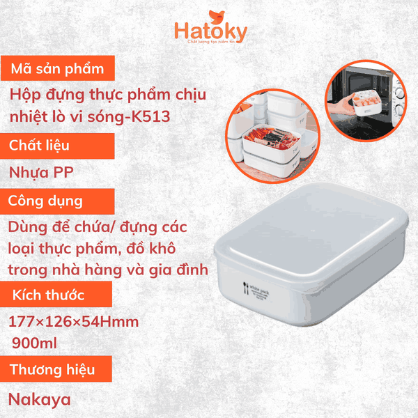 Hộp đựng thực phẩm chịu nhiệt lò vi sóng-K513