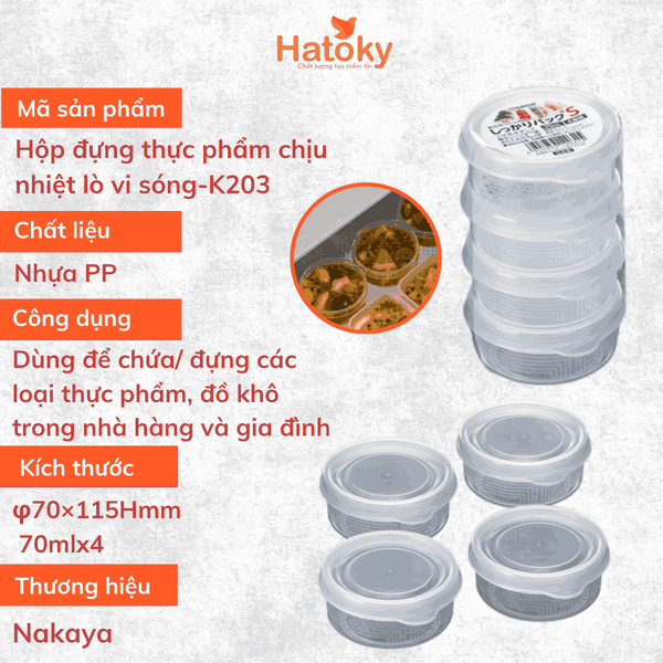 Hộp Nhựa Đựng Thực Phẩm 70mL×4 NAKAYA
