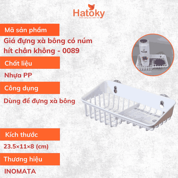 Giá đựng xà bông có núm hít chân không - 0089