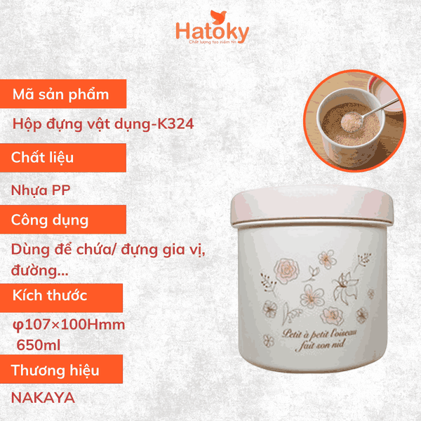 Hộp nhựa đựng đồ Nakaya K324 - 650ml