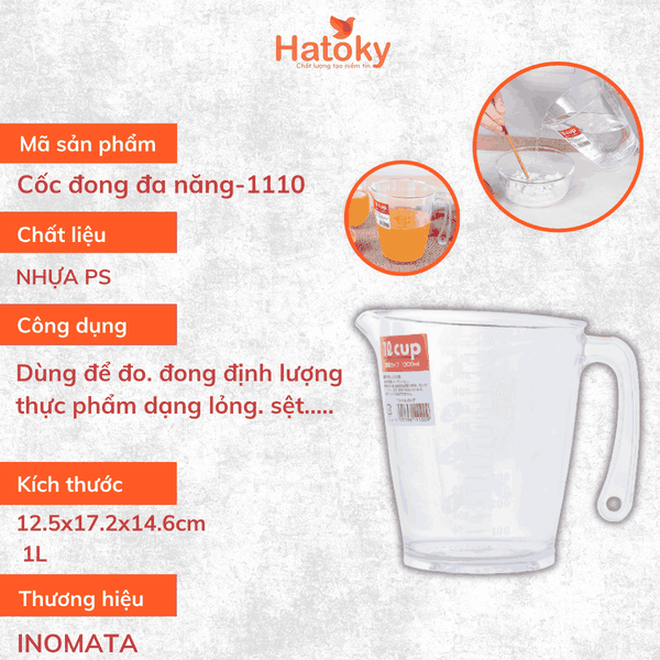 Cốc Đong Đa Năng Inomata 1L