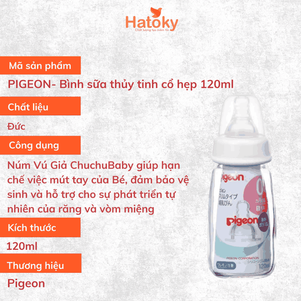 Bình sữa Pigeon PPSU cổ rộng 120ml - Dành cho trẻ sơ sinh