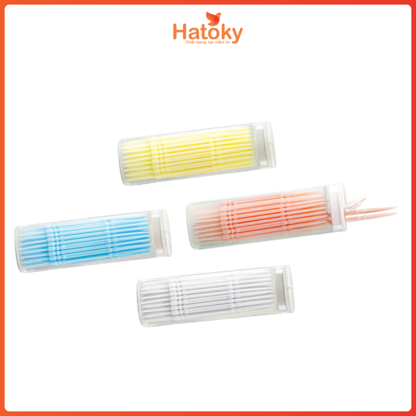 Hộp 40 tăm nha khoa 2 đầu chăm sóc răng miệng - Trắng