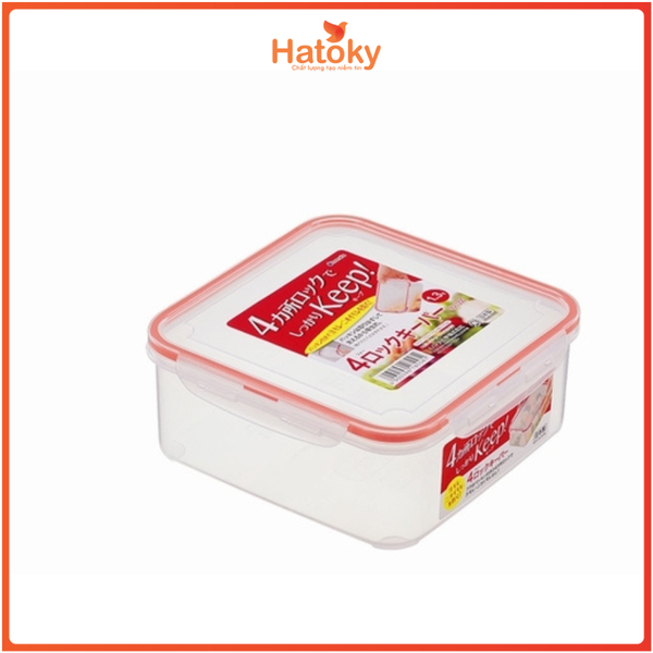 Hộp nhựa nắp silicon vuông 730ml INOMATA