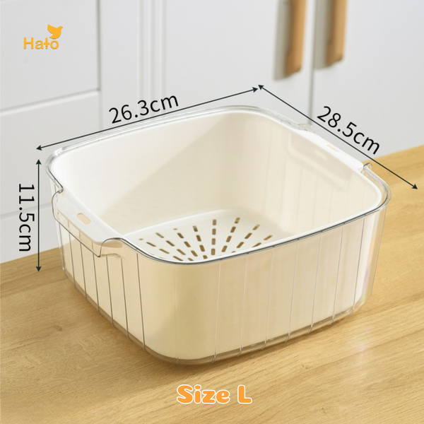 Rổ vuông 2 lớp đa năng Size L
