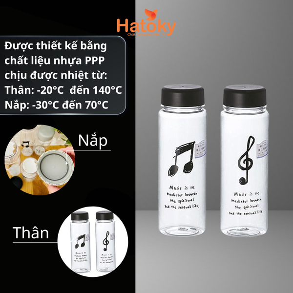 Bình nước cá nhân Nakaya 530ml